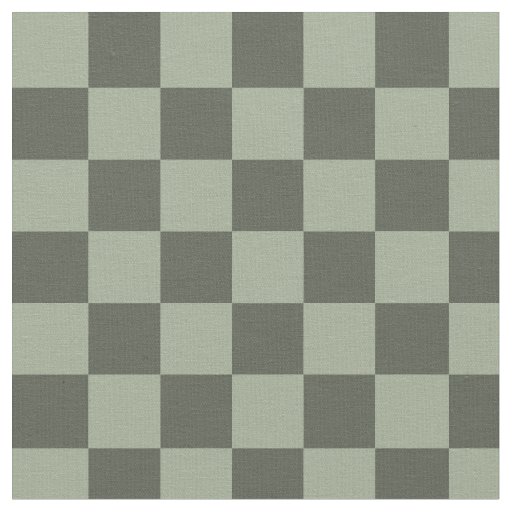 Sage Dark Green Checker Checkerboard Checkered Fabric