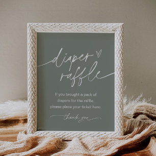 SAGE Diaper Raffle Baby Shower Game Sign