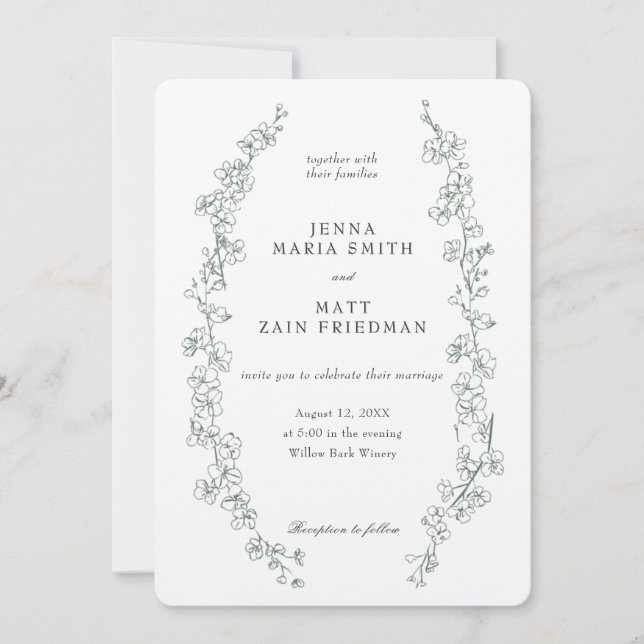 Sage Dream Wedding Invitation (Front)