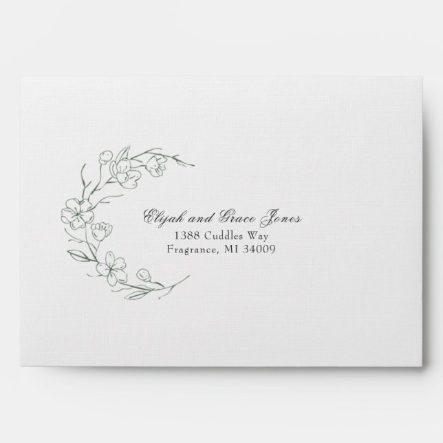 Sage Dream Wedding Invitation Envelope (Front)