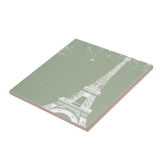 Sage Eiffel Tower Ceramic Tiles (Side)