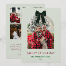 Sage  Elegant Bow Family Christmas Photo