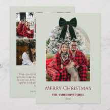 Sage  Elegant Bow Family Christmas Photo
