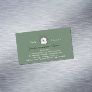 Sage Elegant Handmade Soy Wax Candle Business Card Magnet