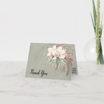 Sage Elegant Tropical Floral Foliage Thank You by EverythingBusiness at Zazzle