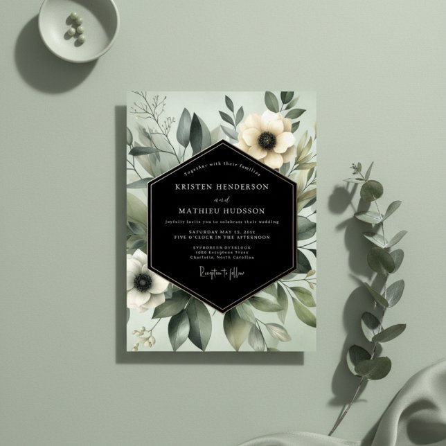 Sage Ethereal Flora Wedding Invitation (Creator Uploaded)