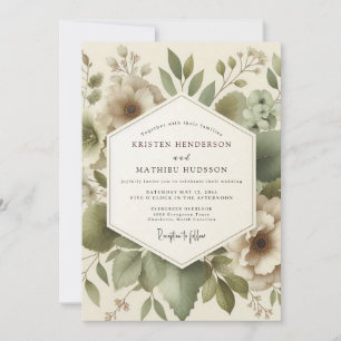 Sage Ethereal Foliage Wedding Invitation