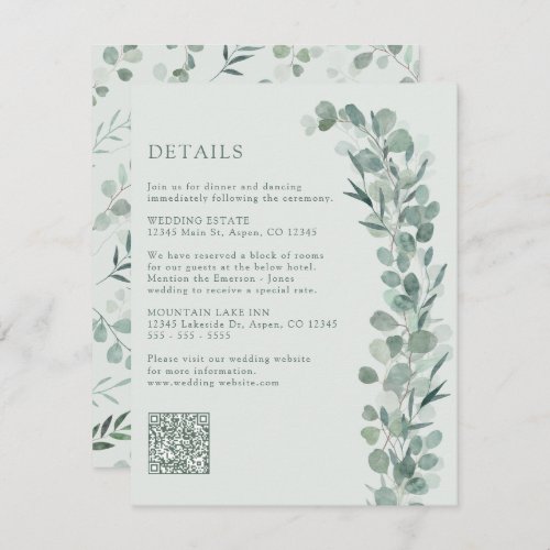 Sage Eucalyptus Details Enclosure Card
