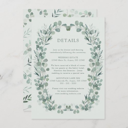 Sage Eucalyptus Details Enclosure Card