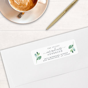 Sage Eucalyptus Future Mr Mrs Return Address Label