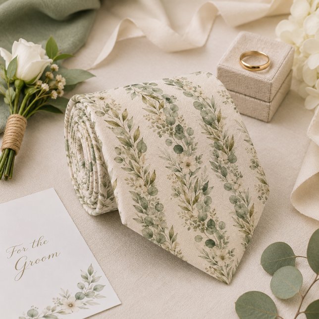 Sage Eucalyptus Garden Wedding Neck Tie (Creator Uploaded)