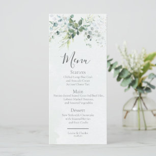 Sage Eucalyptus Greenery Simple Chic Wedding Menu