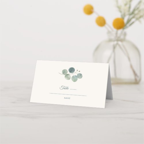 Sage Eucalyptus Minimalist Wedding Place Card