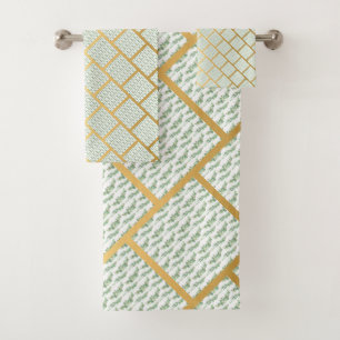 SAGE EUCALYPTUS  PATTERN BATHROOM TOWEL SET