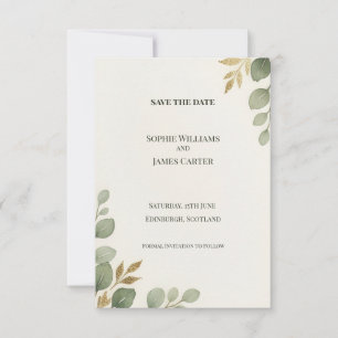 Sage Eucalyptus Save The Date Card
