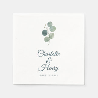 Sage Eucalyptus Wedding Cocktail Napkins