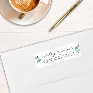 Sage Eucalyptus Wedding Return Address Label