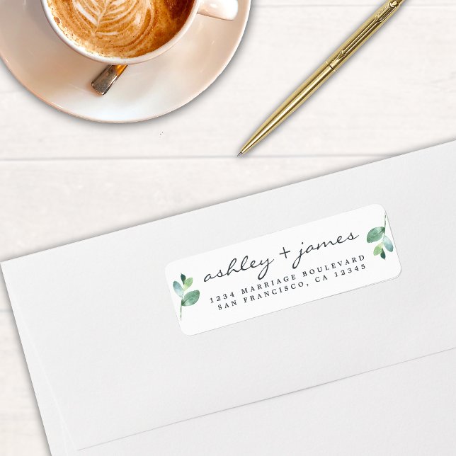 Sage Eucalyptus Wedding Return Address Label (Creator Uploaded)