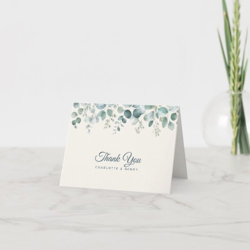 Sage Eucalyptus Wedding Thank You Card