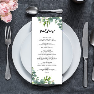 Sage Eucalyptus Woodland Wedding Menu