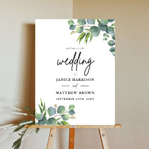 Sage Eucalyptus Woodland Wedding Welcome Banner Foam Board
