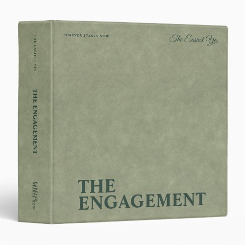 Sage Faux Leather Engagement Wedding Album 3 Ring Binder