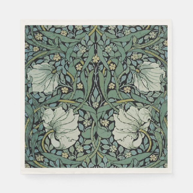 Sage Floral William Morris Napkins (Front)