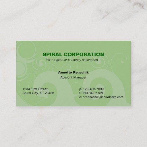 Customizable Sage Flourish Business Card