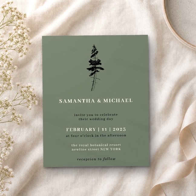 Sage Forest Pine Tree Indie Rustic budget Flyer
