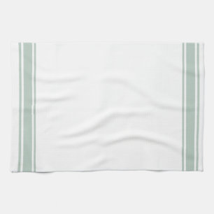 Sage French Style Stripe Kitchen Tea Towel