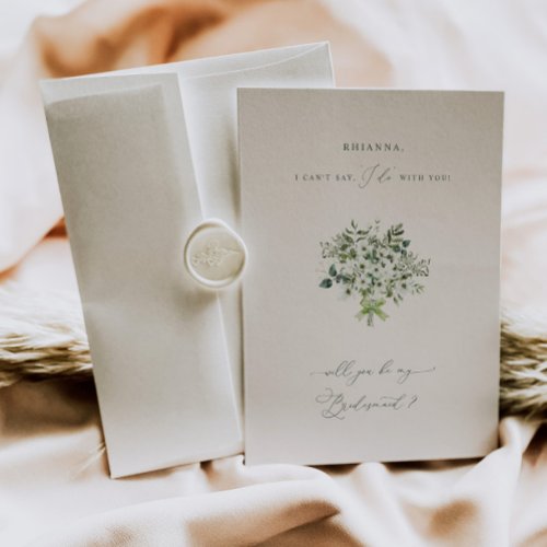 Sage Garden Bridesmaid Proposal Invitation Card