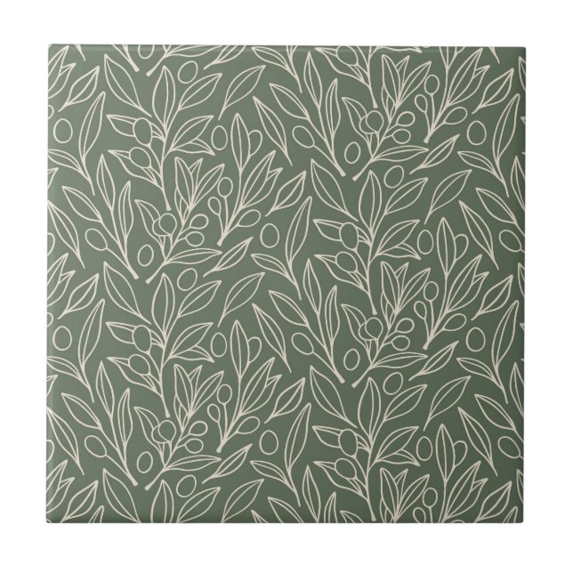 Sage Garden Ceramic Tile (Front)