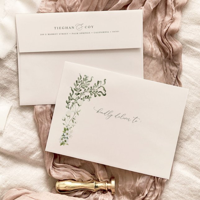 Sage Garden Return Addressed Invitation Envelope  (Creator Uploaded)