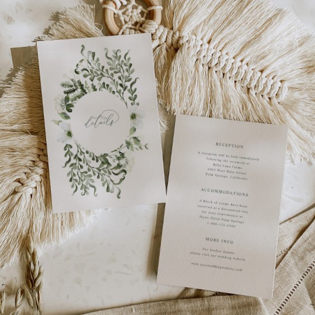 Sage Garden Wedding Info Details Enclosure Card (Creator Uploaded)