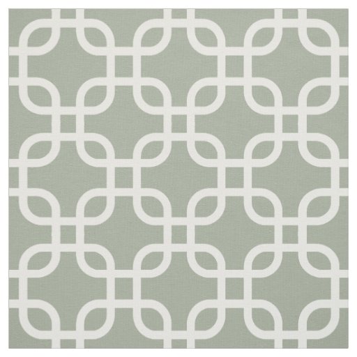 Sage Geometric Links Pattern Fabric