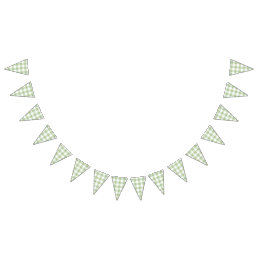 Sage Gingham Country Wedding Bunting Flags