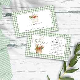 Sage Gingham Fresh Off The Market Display Shower Enclosure Card