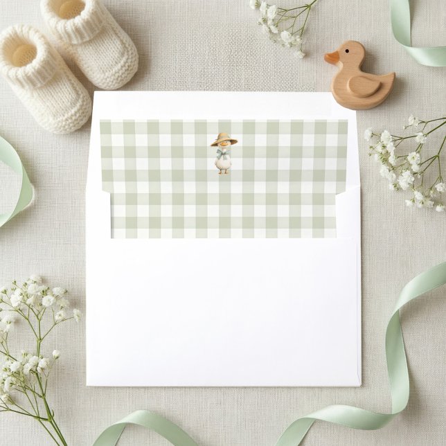 Sage Gingham Silly Goose Envelope Liner (Creator Uploaded)