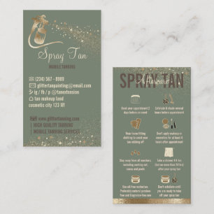 Sage Glitz Aftercare Instructions Spray Tanning Business Card