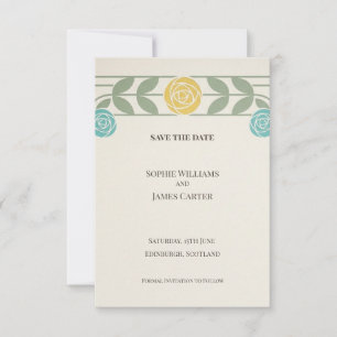 Sage Gold Art Deco Save The Date