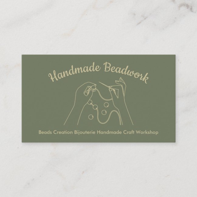 Sage Gold Beads Creation Bijouterie Business Card