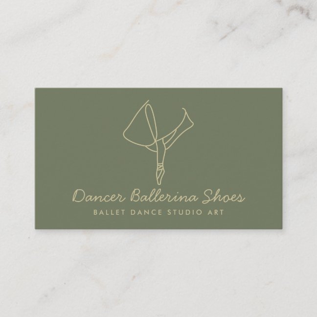 Sage Gold Dance School Ballet Business Card