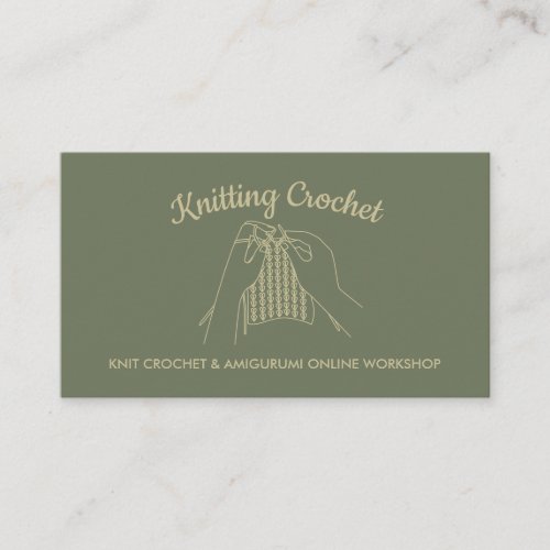 Sage Gold Handmade Hobby Amigurumi Crochet Knit Business Card