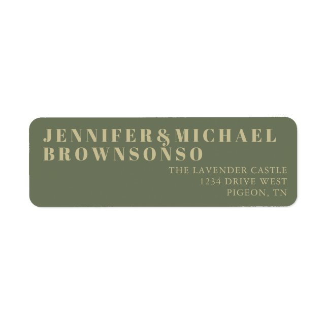 Sage Gold Minimalistic Wedding Label (Front)