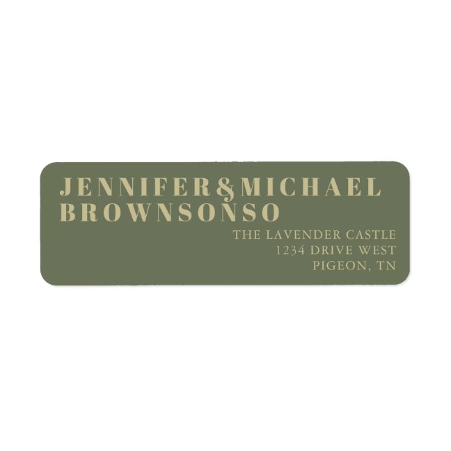 Sage Gold Minimalistic Wedding Label