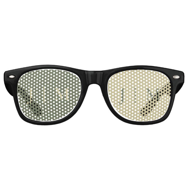 Sage Gold Party Formal Monogram Classic Wedding Retro Sunglasses (Front)