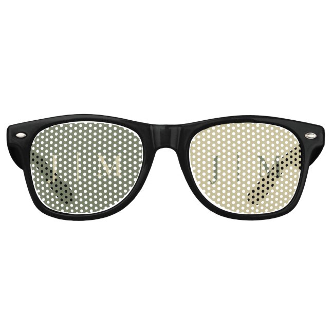 Sage Gold Party Formal Monogram Classic Wedding Retro Sunglasses