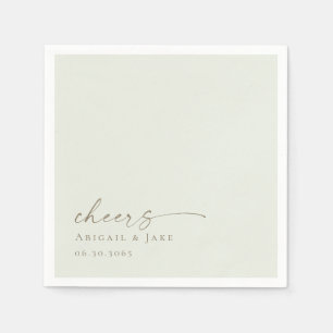 Sage & Gold Personalized Wedding Napkins 