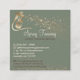 Sage gold Spray Tan Aftercare Instructions Tips Square Business Card