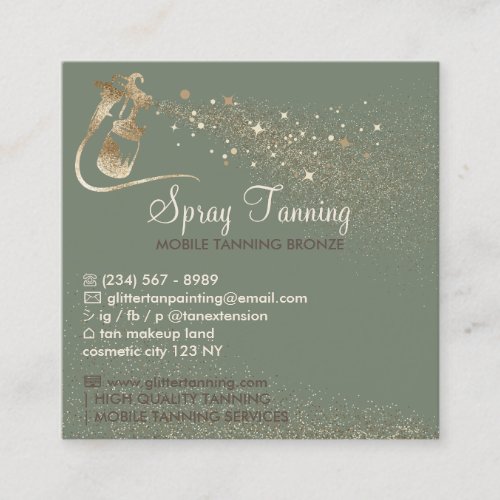 Sage gold Spray Tan Aftercare Instructions Tips Square Business Card